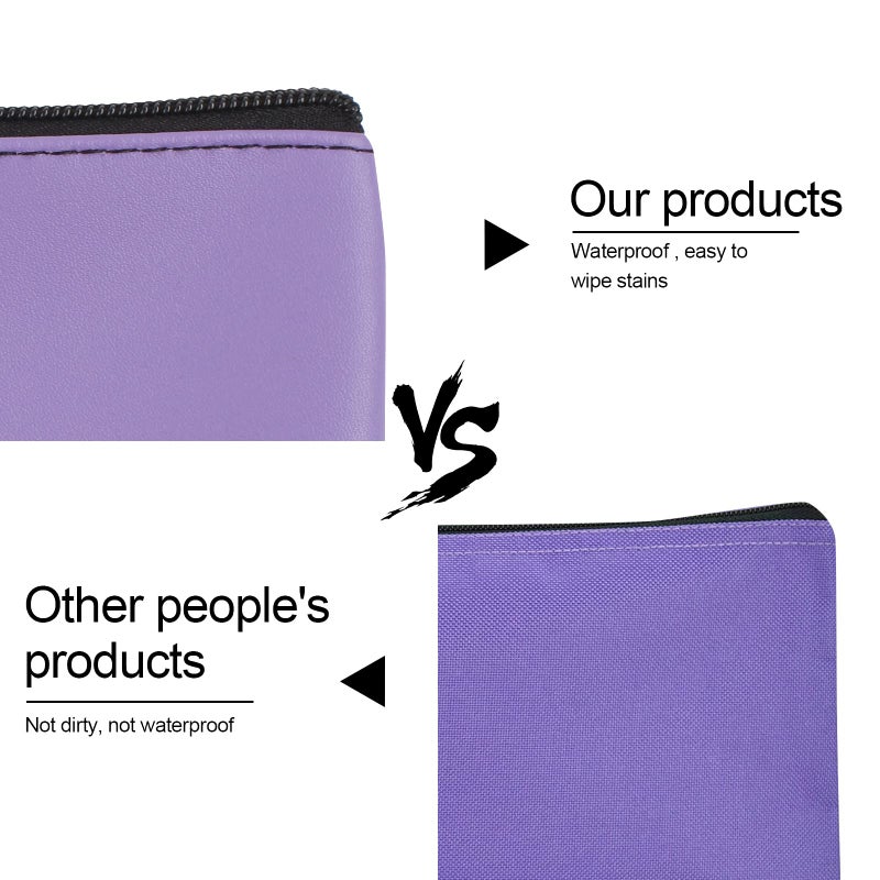 Joyberg 2 Pieces Money Bags With Zipper   11x6.1 inch Money Pouch  Bank Bag  Cash Bag   Check Wallet  Cosmetics(Purple) - Image 5
